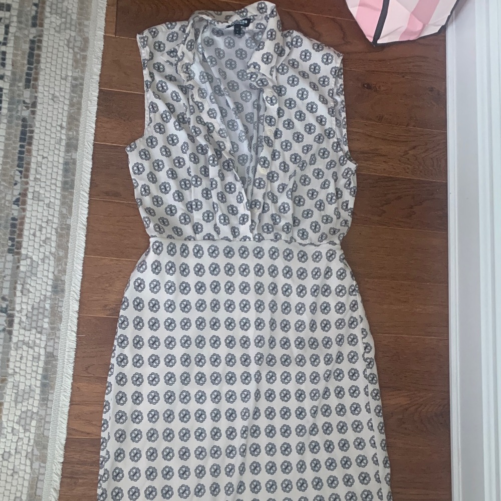 Express Blue and White Midi Dress